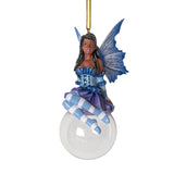 4" Amy Brown Tree Ornament - Violet Bubble Rider Fairy - Magick Magick.com