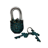 4" Antique Goddess Saraswati Brass Lock with Keys - Magick Magick.com