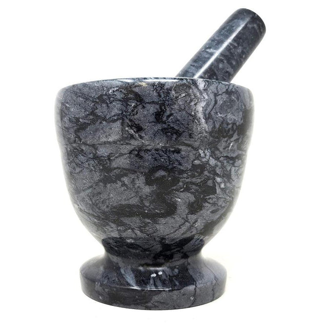 4" Black Marble Mortar & Pestle - Magick Magick.com