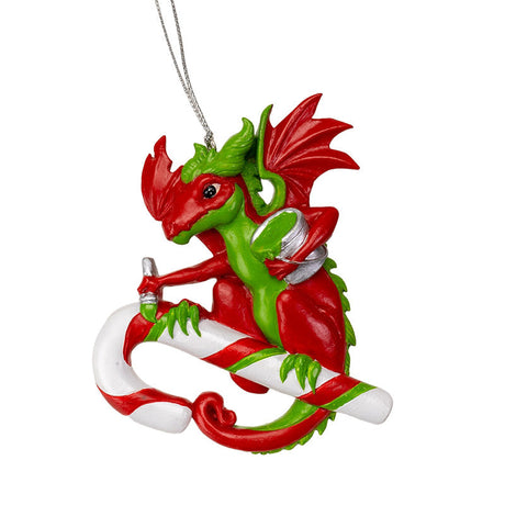 4" Candy Cane Dragon Ornament by Ruth Thompson - Magick Magick.com