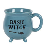 4" Ceramic Cauldron Mug - Basic Witch Blue