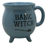 4" Ceramic Cauldron Mug - Basic Witch Blue