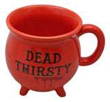 4" Ceramic Cauldron Mug - Dead Thirsty Red