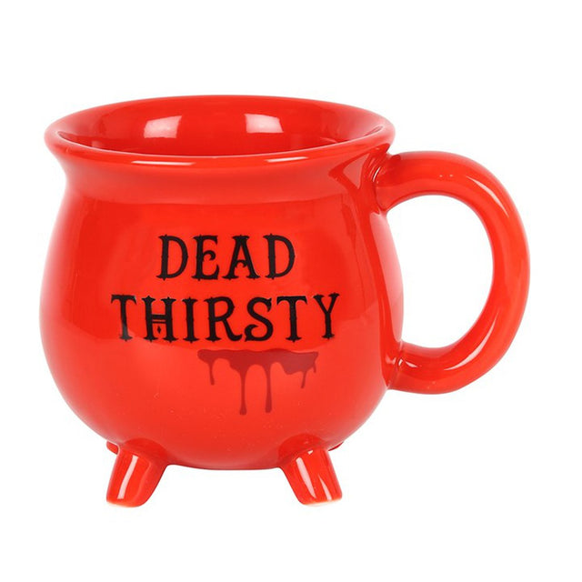 4" Ceramic Cauldron Mug - Dead Thirsty Red