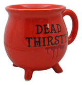 4" Ceramic Cauldron Mug - Dead Thirsty Red