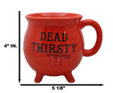 4" Ceramic Cauldron Mug - Dead Thirsty Red