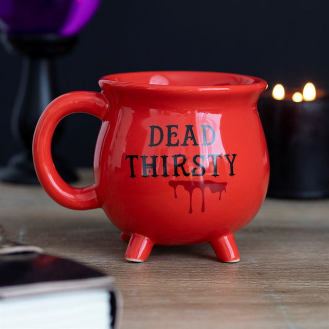 4" Ceramic Cauldron Mug - Dead Thirsty Red