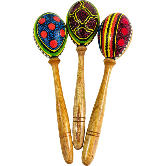 4" Dot Design Hand Painted Maracas (Assorted Design) - Magick Magick.com