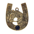 4" Evil Eye Brass Carved Hanging Horseshoe - Magick Magick.com