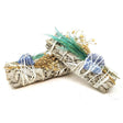 4" Floral White Sage with Sodalite Crystal Stone Smudge Stick - Magick Magick.com