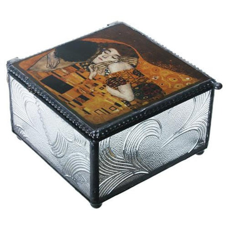 4" Klimt - The Kiss Art Glass Display Box - Magick Magick.com
