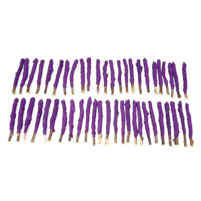 4" Lavender Dipped Natural Sage Tree Branch Sticks (5 Pack) - Magick Magick.com