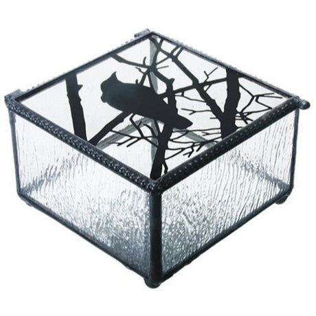 4" Raven Art Glass Display Box - Magick Magick.com