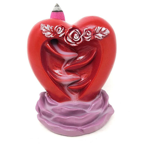 4" Red Heart Backflow Cone Incense Burner - Magick Magick.com