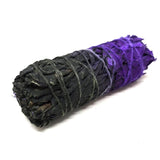 4" Reversible Protection & Power White Sage Smudge Stick (Purple/Black) - Magick Magick.com