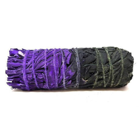 4" Reversible Protection & Power White Sage Smudge Stick (Purple/Black) - Magick Magick.com