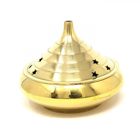 4" Temple Brass Smudge Pot / Resin Incense Burner - Magick Magick.com