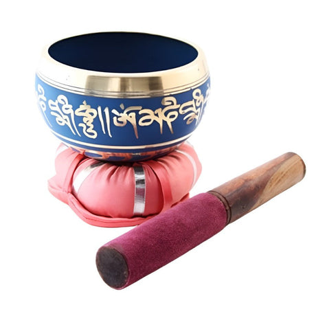 4" Tibetan Singing Bowl with Cushion - Blue - Magick Magick.com