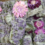 4" White Sage with Caspia & Paper Flower Smudge Stick - Magick Magick.com