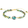 4 mm Adjustable Weave Round Bead Double Row Bracelet - African Turquoise with African Turquoise Accent - Magick Magick.com