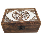 4" x 6" Carved Wood Box - Spiral - Magick Magick.com