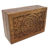 4" x 6" Carved Wood Box with Latch - Seax Wicca - Magick Magick.com