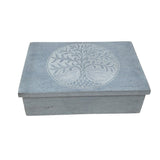 4" x 6" Tree of Life Carved Soapstone Box - Magick Magick.com