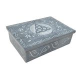 4" x 6" Triquetra Carved Soapstone Box - Magick Magick.com