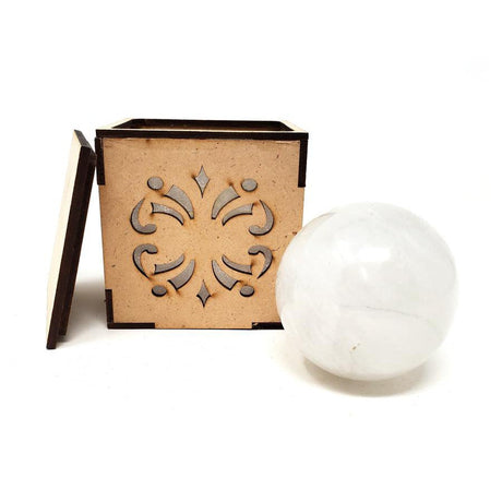 40-55 mm Gemstone Sphere with Box - Quartz - Magick Magick.com