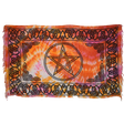 44" x 72" Pentacle Red Orange Tie Dye Tapestry - Magick Magick.com