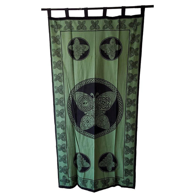 44" x 88" Butterfly Green Cotton Curtain - Magick Magick.com