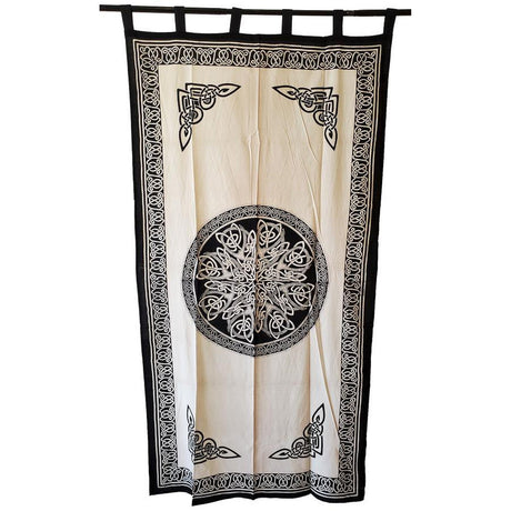 44" x 88" Celtic Knot White Cotton Curtain - Magick Magick.com