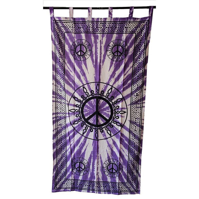 44" x 88" Peace Purple Cotton Curtain - Magick Magick.com