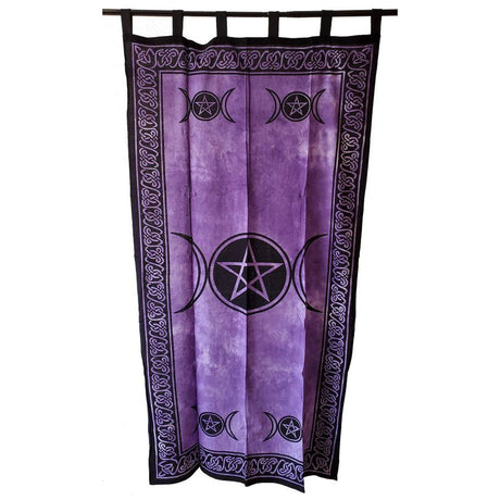 44" x 88" Triple Moon Purple Cotton Curtain - Magick Magick.com