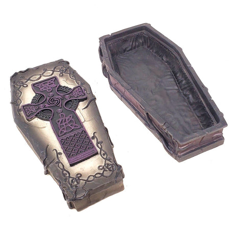 4.5" Celtic Cross Coffin Trinket Box - Magick Magick.com