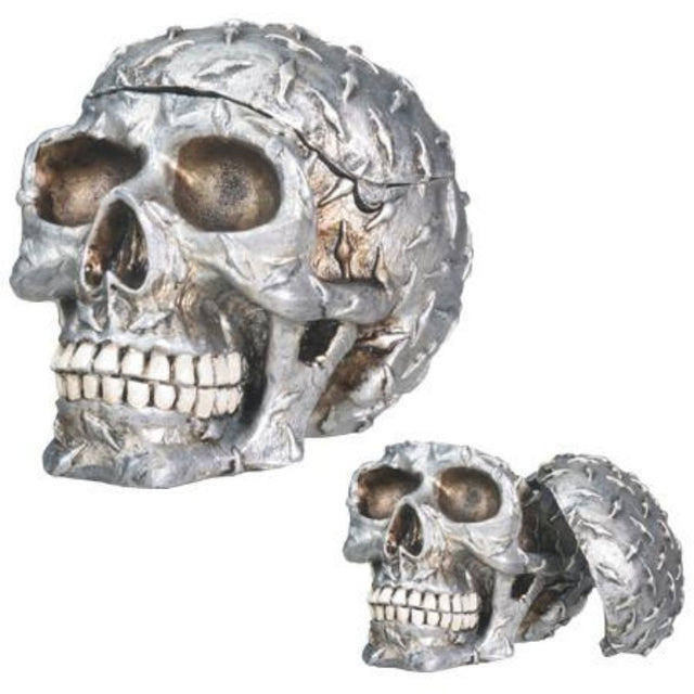 4.5" Diamond Plate Skull Display Box - Magick Magick.com