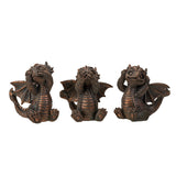 4.5" Dragon Statue Set - See, Hear, Speak No Evil (Set of 3) - Magick Magick.com