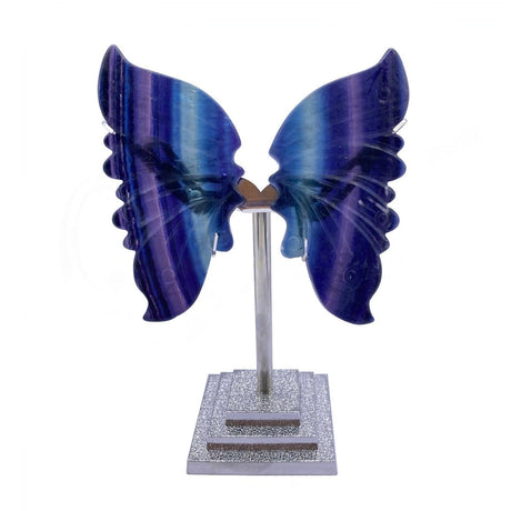 4.5" Fluorite Butterfly Wings on Silver Metal Stand - Magick Magick.com