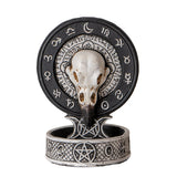 4.75" Raven Skull Backflow Incense Burner - Magick Magick.com