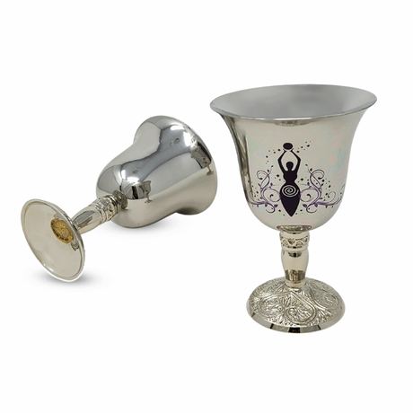 4.75" Stainless Steel Chalice / Goblet - Goddess of Earth - Magick Magick.com