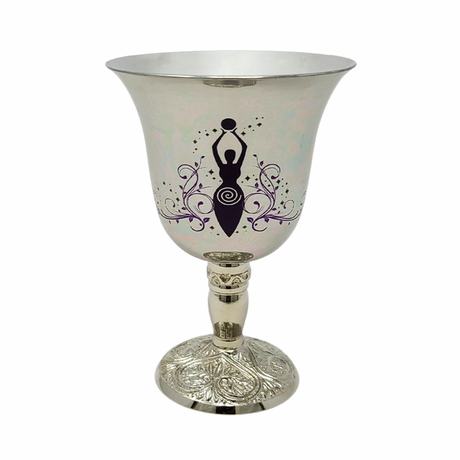 4.75" Stainless Steel Chalice / Goblet - Goddess of Earth - Magick Magick.com