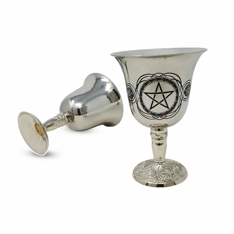 4.75" Stainless Steel Chalice / Goblet - Pentagram - Magick Magick.com