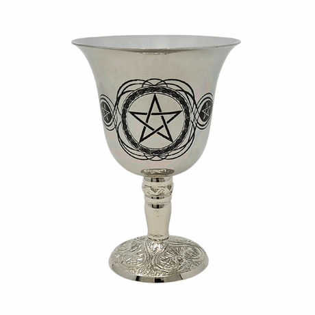 4.75" Stainless Steel Chalice / Goblet - Pentagram - Magick Magick.com