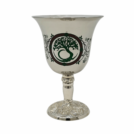 4.75" Stainless Steel Chalice / Goblet - Tree of Life - Magick Magick.com