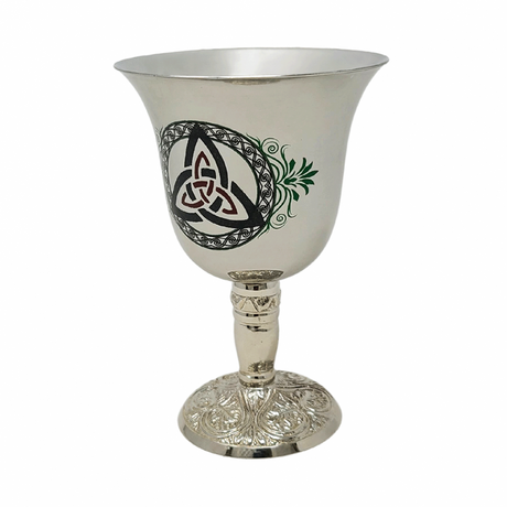 4.75" Stainless Steel Chalice / Goblet - Triquetra - Magick Magick.com