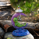 5" Alien on Moon Backflow Incense Burner - Magick Magick.com