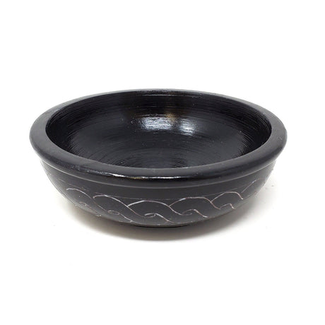 5" Black Carved Soapstone Bowl - Magick Magick.com