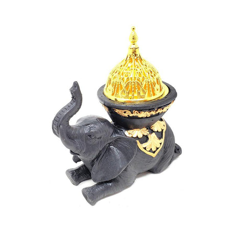 5" Black Elephant Incense Burner or Candle Holder - Magick Magick.com