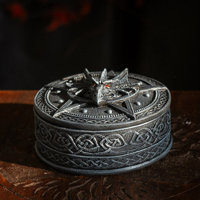 5" Celtic Dragon Round Display Box - Magick Magick.com