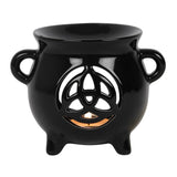 5" Ceramic Oil Burner - Triquetra Cauldron - Magick Magick.com